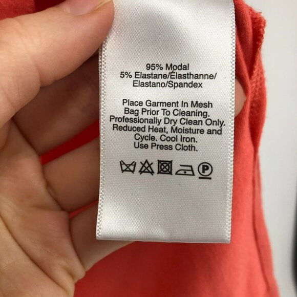 DKNY coral 1/3 short slit sleeves scoop neck t-shirt small - Picture 10 of 14